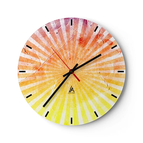 Wall clock - Clock on glass - Sunrises and Sunsets - 40x40 cm