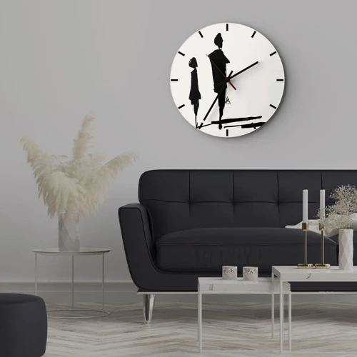 Wall clock - Clock on glass - Surely Together? - 40x40 cm