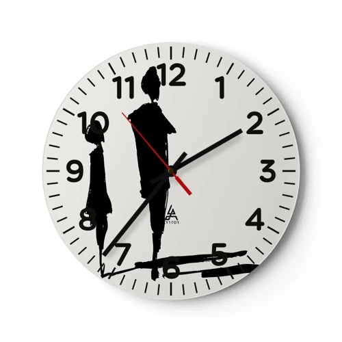 Wall clock - Clock on glass - Surely Together? - 40x40 cm