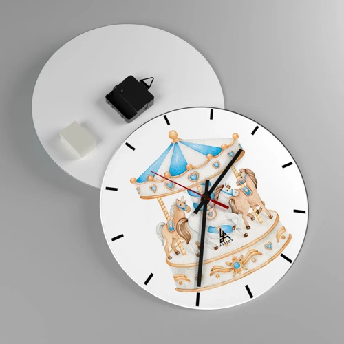 Wall clock - Clock on glass - Sweet Childhood - 30x30 cm