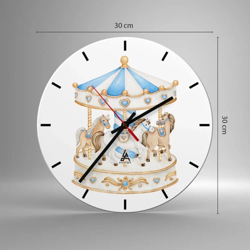 Wall clock - Clock on glass - Sweet Childhood - 30x30 cm