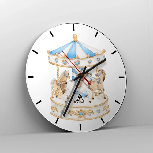 Wall clock - Clock on glass - Sweet Childhood - 30x30 cm