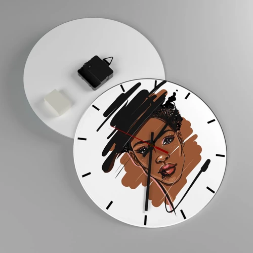 Wall clock - Clock on glass - Sweet Like Chocolate - 30x30 cm