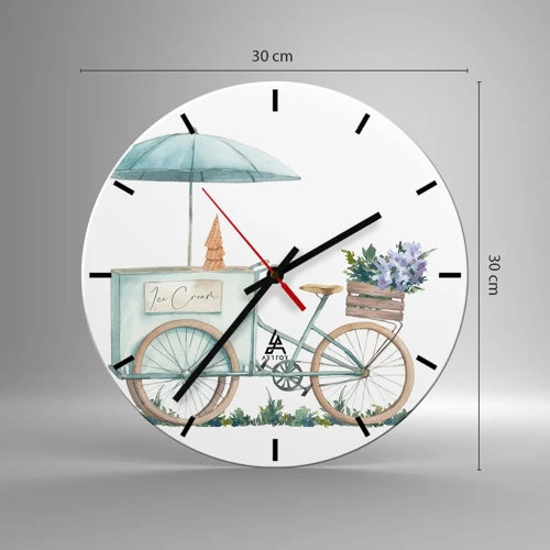 Wall clock - Clock on glass - Sweet Memory of the Summer - 30x30 cm