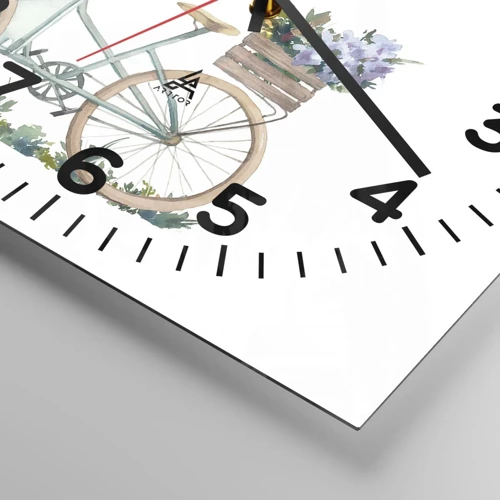 Wall clock - Clock on glass - Sweet Memory of the Summer - 40x40 cm