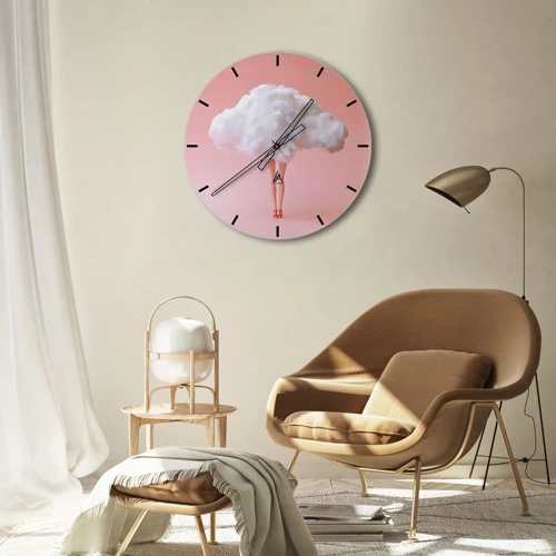 Wall clock - Clock on glass - Sweet Promise - 30x30 cm