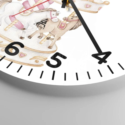 Wall clock - Clock on glass - Sweet World of Childhood - 30x30 cm