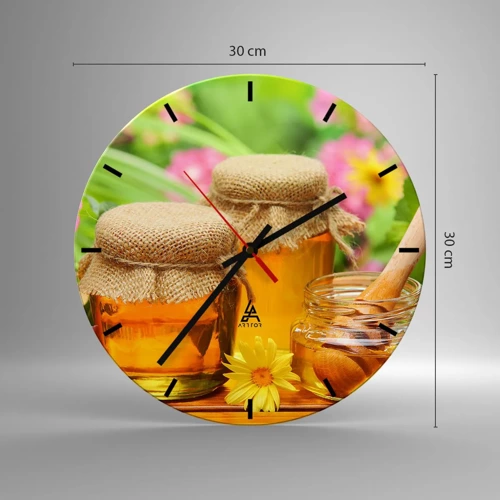 Wall clock - Clock on glass - Sweet and Flowery - 30x30 cm