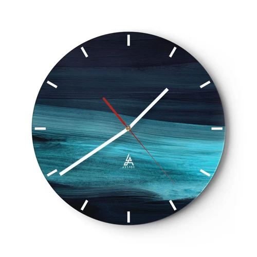 Wall clock - Clock on glass - Swim with the Flow - 30x30 cm