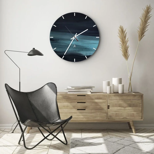 Wall clock - Clock on glass - Swim with the Flow - 30x30 cm