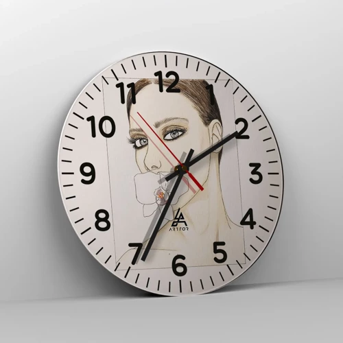 Wall clock - Clock on glass - Symbol of Elegance and Beauty - 40x40 cm