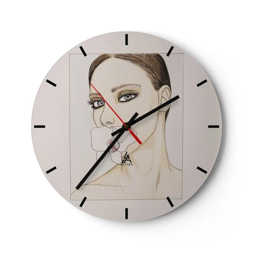 Wall clock - Clock on glass - Symbol of Elegance and Beauty - 40x40 cm