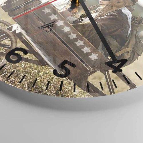 Wall clock - Clock on glass - Take off for a Dream - 30x30 cm