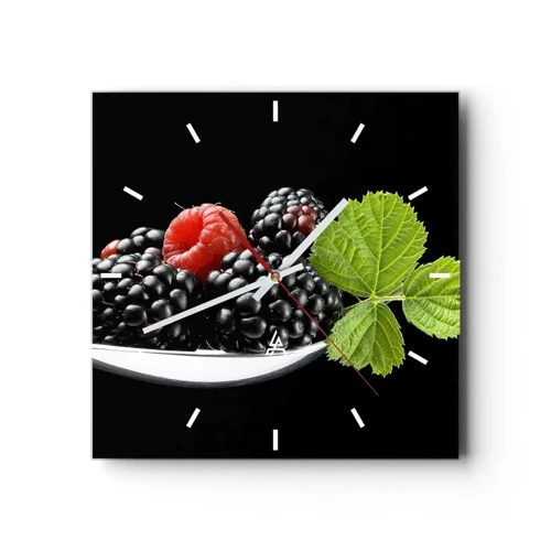 Wall clock - Clock on glass - Taste of Freshness - 30x30 cm