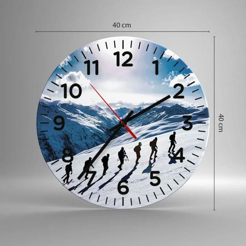 Wall clock - Clock on glass - Team of Conquerors - 40x40 cm