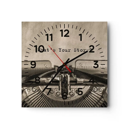 Wall clock - Clock on glass - Tell Me  - 30x30 cm