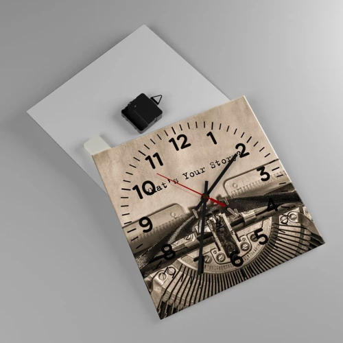 Wall clock - Clock on glass - Tell Me  - 30x30 cm