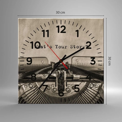 Wall clock - Clock on glass - Tell Me  - 30x30 cm