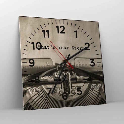 Wall clock - Clock on glass - Tell Me  - 30x30 cm