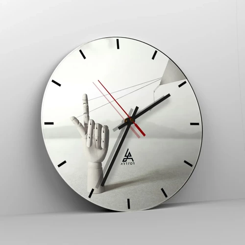 Wall clock - Clock on glass - Test of Strengths - 30x30 cm