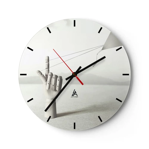 Wall clock - Clock on glass - Test of Strengths - 40x40 cm