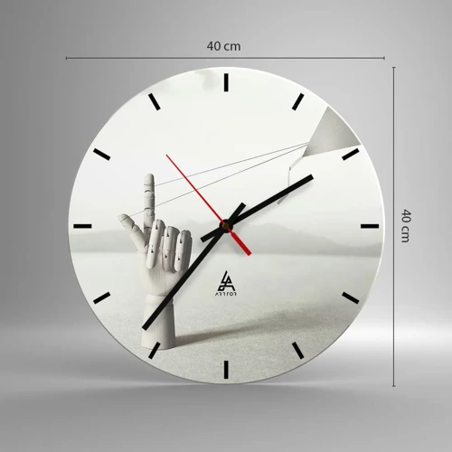 Wall clock - Clock on glass - Test of Strengths - 40x40 cm