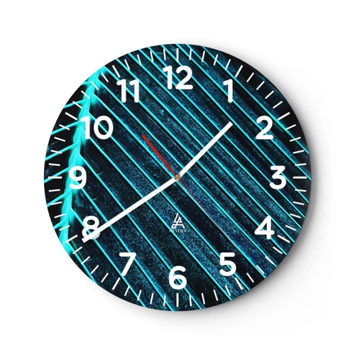 Wall clock - Clock on glass - Texture of Green - 40x40 cm