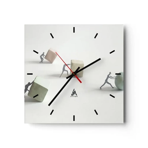 Wall clock - Clock on glass - That's Life - 30x30 cm