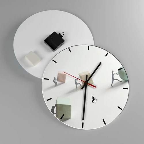 Wall clock - Clock on glass - That's Life - 30x30 cm