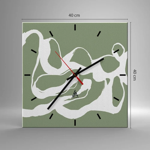 Wall clock - Clock on glass - The Call of Space - 40x40 cm