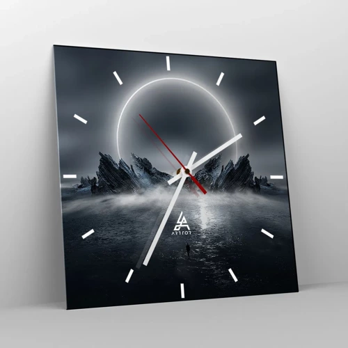 Wall clock - Clock on glass - The End of a Story - 40x40 cm