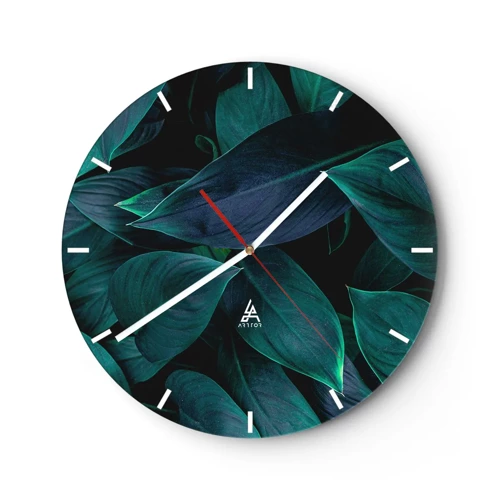 Wall clock - Clock on glass - The Green Itself - 30x30 cm