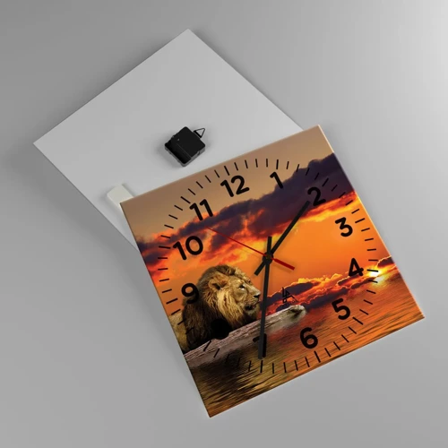 Wall clock - Clock on glass - The King of Nature - 40x40 cm