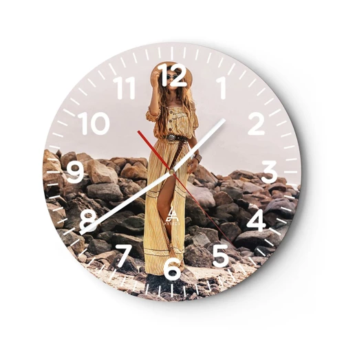 Wall clock - Clock on glass - The Magic of Stones - 30x30 cm