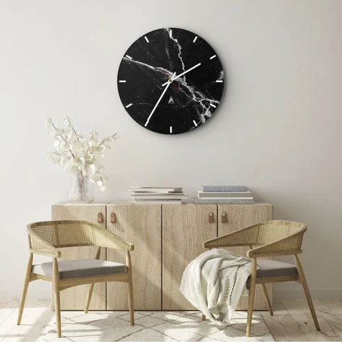 Wall clock - Clock on glass - The Secret Life of a Stone - 30x30 cm