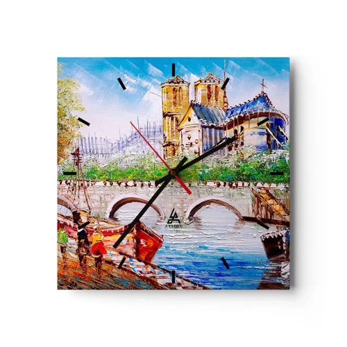 Wall clock - Clock on glass - Their Time Never Passes - 30x30 cm