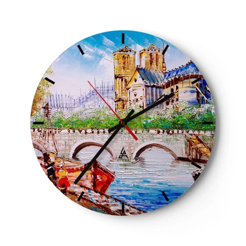 Wall clock - Clock on glass - Their Time Never Passes - 30x30 cm