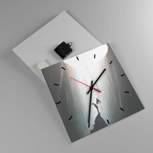 Wall clock - Clock on glass - There Is Always Some Way Out - 30x30 cm