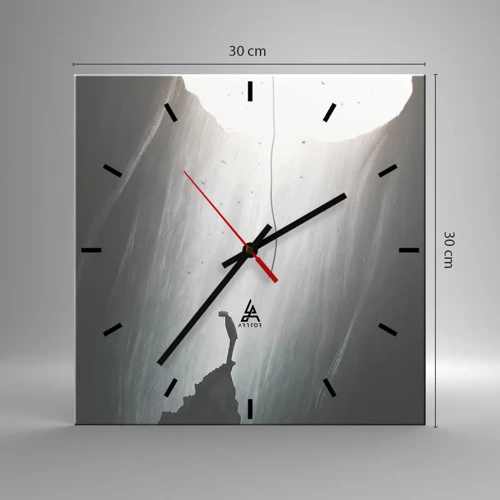 Wall clock - Clock on glass - There Is Always Some Way Out - 30x30 cm