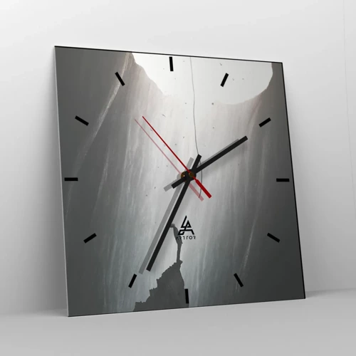 Wall clock - Clock on glass - There Is Always Some Way Out - 30x30 cm