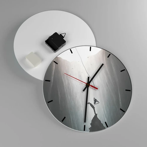 Wall clock - Clock on glass - There Is Always Some Way Out - 30x30 cm