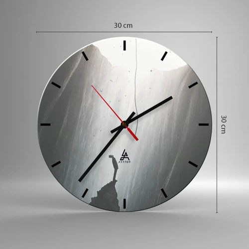 Wall clock - Clock on glass - There Is Always Some Way Out - 30x30 cm