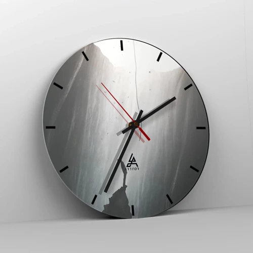 Wall clock - Clock on glass - There Is Always Some Way Out - 30x30 cm