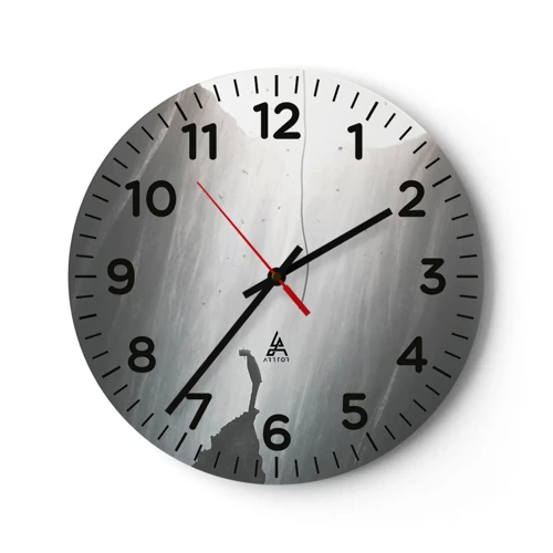 Wall clock - Clock on glass - There Is Always Some Way Out - 30x30 cm