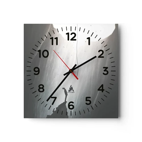 Wall clock - Clock on glass - There Is Always Some Way Out - 40x40 cm