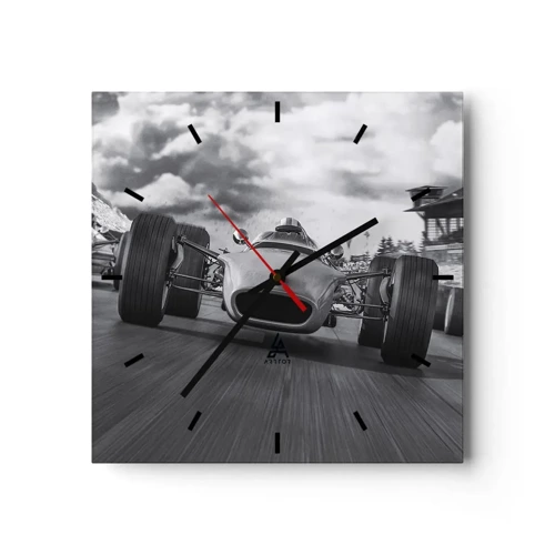 Wall clock - Clock on glass - There is Power! - 30x30 cm