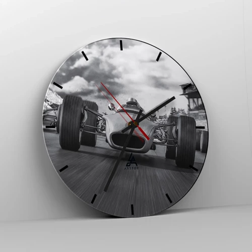 Wall clock - Clock on glass - There is Power! - 30x30 cm