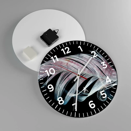 Wall clock - Clock on glass - Think about Touch - 30x30 cm