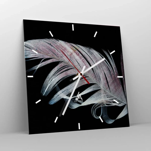 Wall clock - Clock on glass - Think about Touch - 30x30 cm