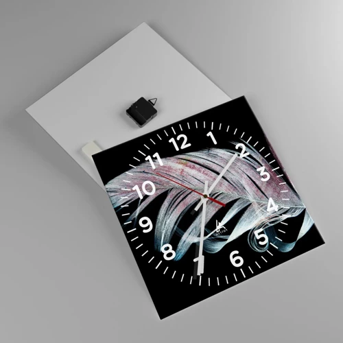 Wall clock - Clock on glass - Think about Touch - 40x40 cm